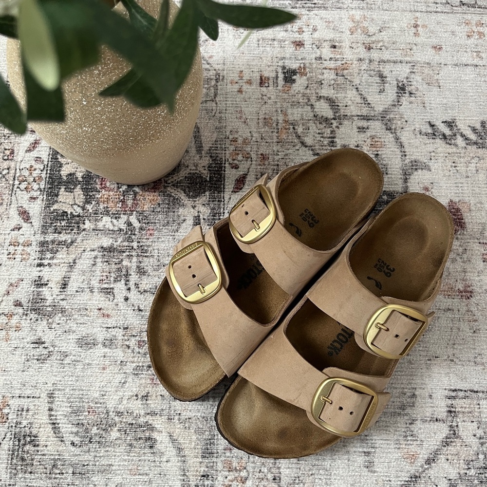 Birkenstock Arizona Big Buckle Slide in Sandcastle
